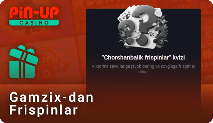 PIN Up Casino-da Gamzix-dan bepul aylanishlarni faollashtiring
