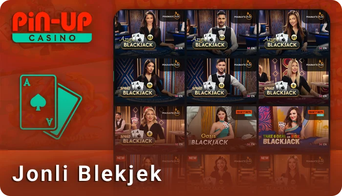 Blekjek onlayn kazino o'yinlari PIN Up