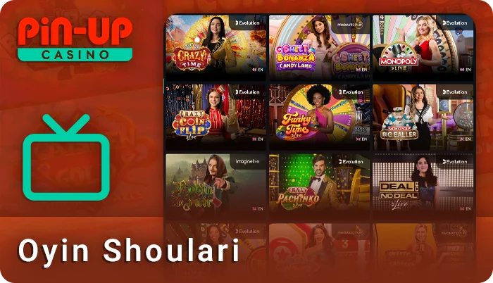 Jonli Shou PIN Up kazino o'yinlari