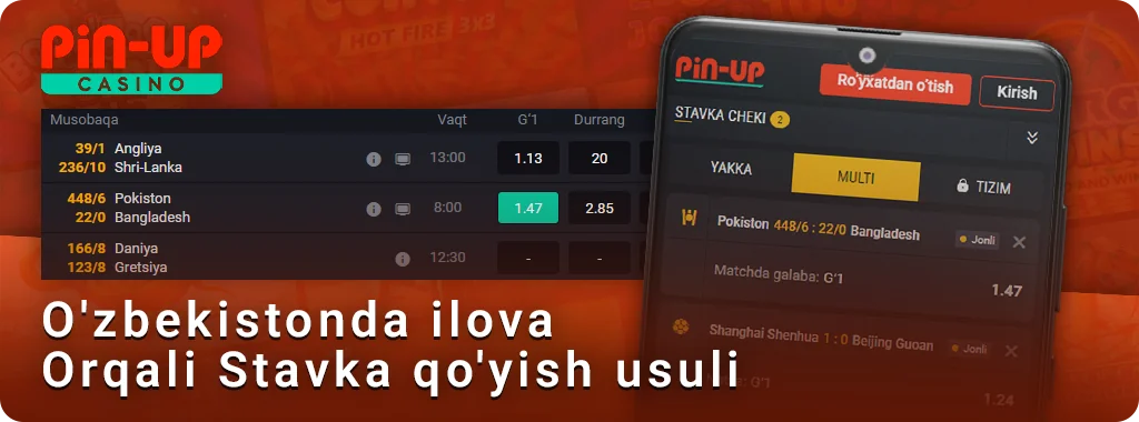 PIN-up O'zbekiston ilovasida sportga qanday pul tikish mumkin