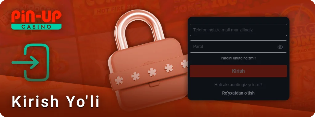 PIN Up veb - saytida avtorizatsiya usuli-ko'rsatmalar